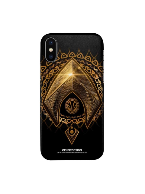 

CelfieDesign Black & Gold-Coloured Aquaman Logo Plastic iPhone X Slim Back Case