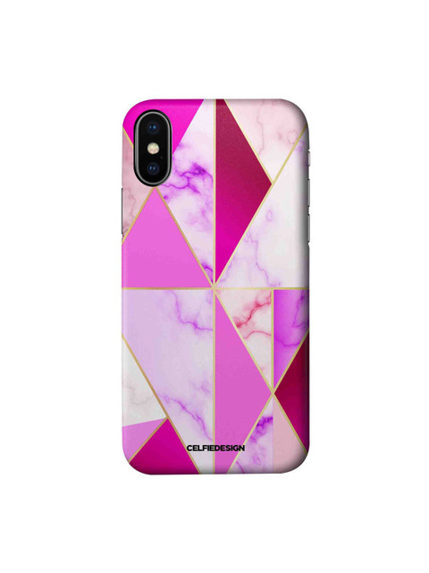 

CelfieDesign Pink & Purple Printed Plastic iPhone X Slim Back Case