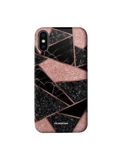 

CelfieDesign Black & Pink Printed Plastic iPhone X Slim Back Case
