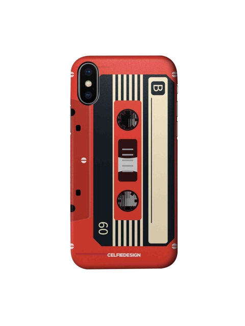 

CelfieDesign Red & Beige Printed Plastic iPhone X Slim Back Case