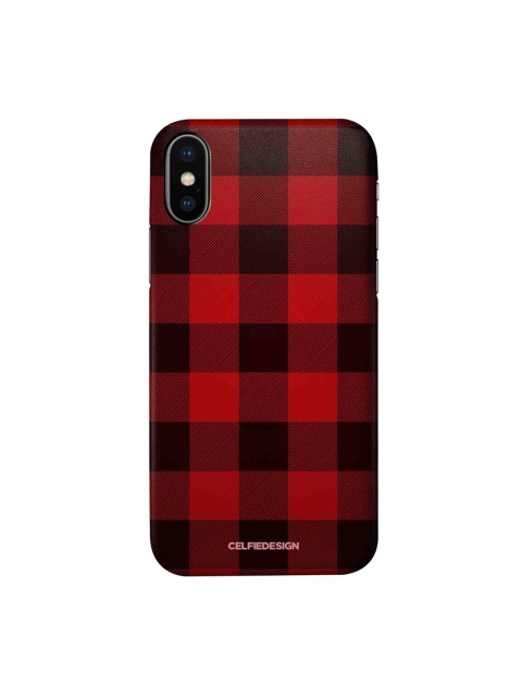 

CelfieDesign Red & Black Printed Plastic iPhone X Slim Back Case