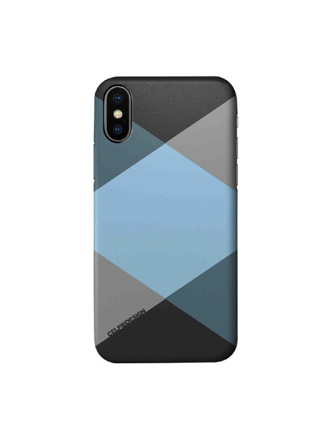 

CelfieDesign Blue & Grey Criss Cross Blugrey iPhone X Slim Back Case