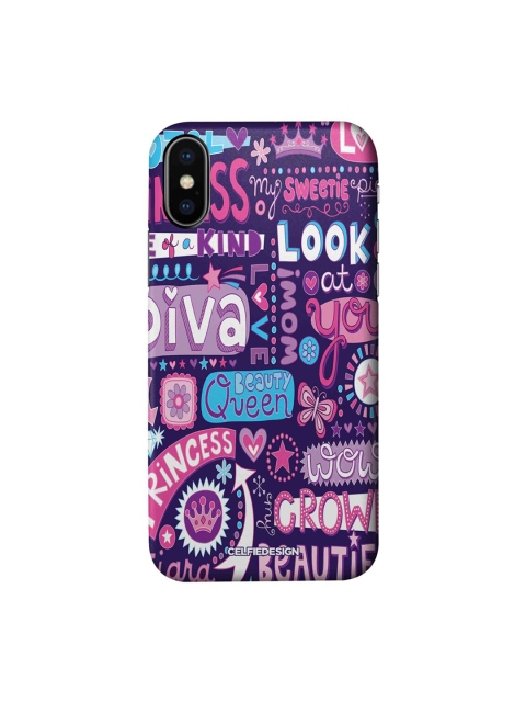 

CelfieDesign Purple & White Diva Diaries iPhone X Slim Back Case