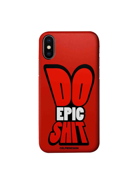 

CelfieDesign Red & White Do Epic Shit Plastic iPhone X Slim Back Case