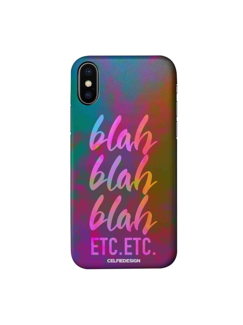 

CelfieDesign Blue & Pink Typography Printed Plastic iPhone X Slim Back Case