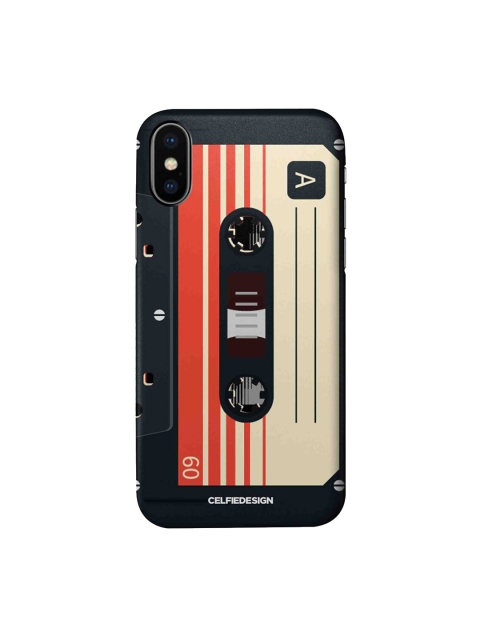 

CelfieDesign Black & Rust Casette Print iPhone X Slim Back Case