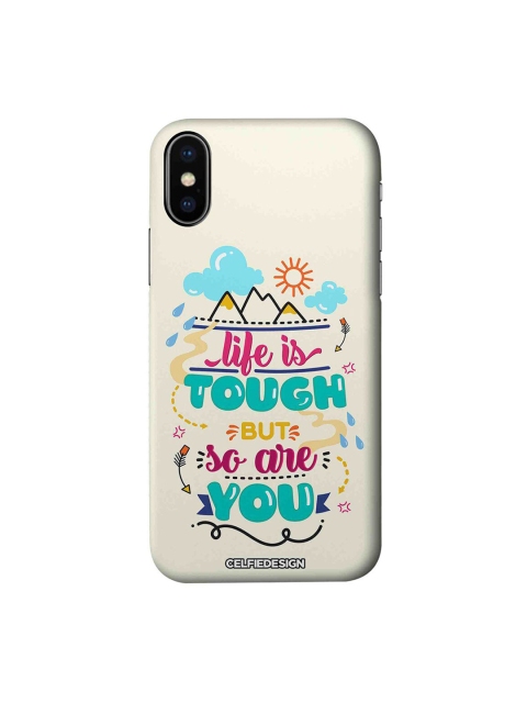 

CelfieDesign Beige & Teal Blue Life Is Tough But So Are You iPhone X Slim Back Case