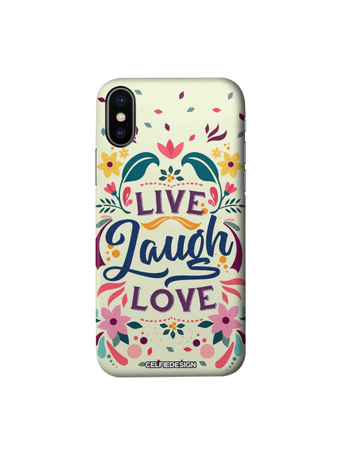 

CelfieDesign White & Pink Live Laugh Love iPhone X Slim Back Case