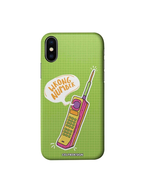 

CelfieDesign Green & Pink Handset iPhone X Slim Back Case