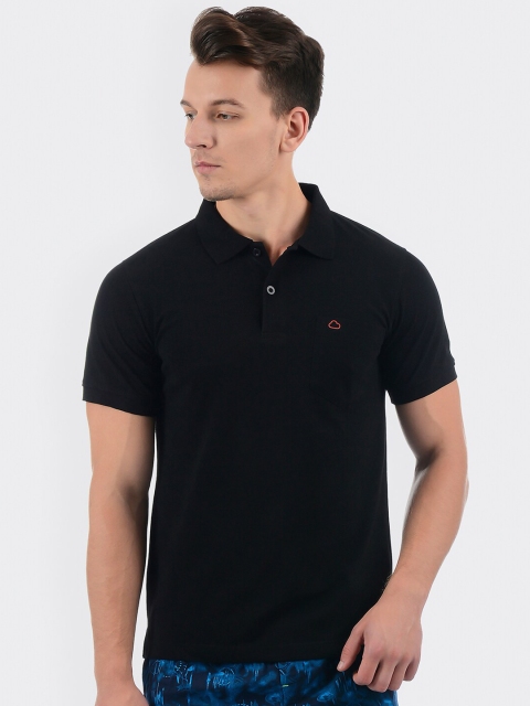 

Sweet Dreams Men Black Cotton Polo Collar T-shirt