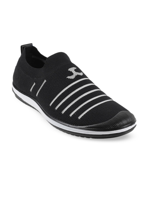 

Mochi Men Black Striped Slip-On Sneakers