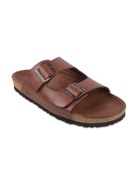 

DAVINCHI Men Tan Leather Comfort Sandals