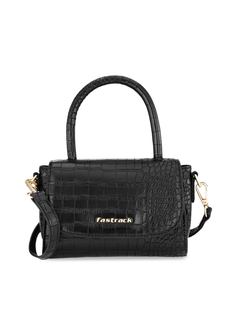 

Fastrack Black Textured PU Structured Handheld Bag