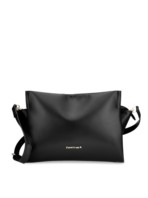 

Fastrack Black PU Structured Tote Bag with Tasselled