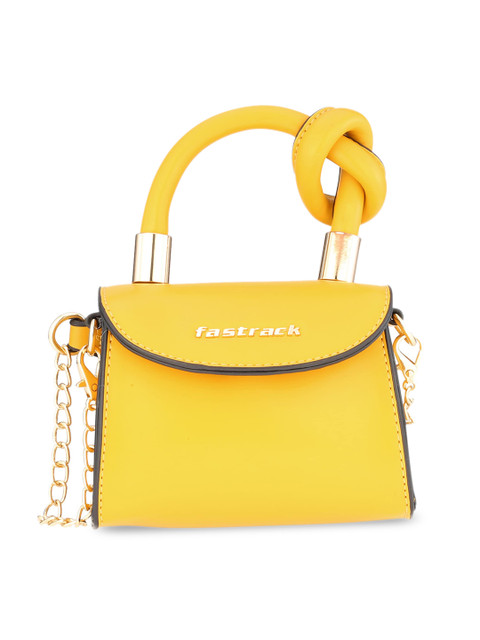 

Fastrack Women Mustard PU Structured Handheld Bag