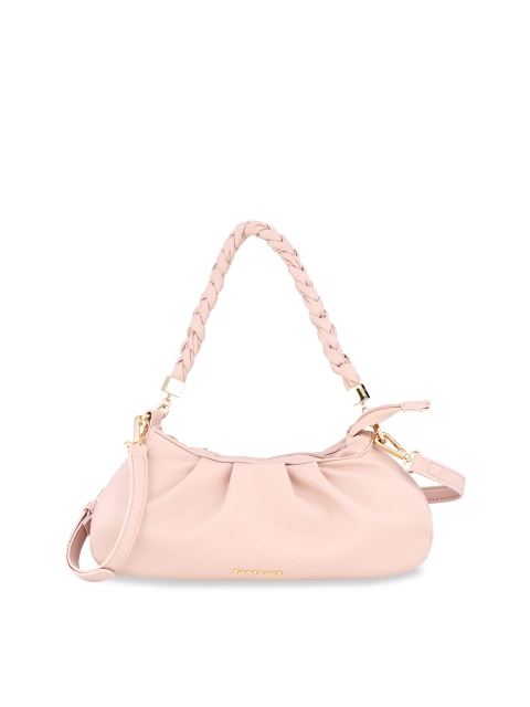 

Fastrack Pink PU Half Moon Hobo Bag with Bow Detail