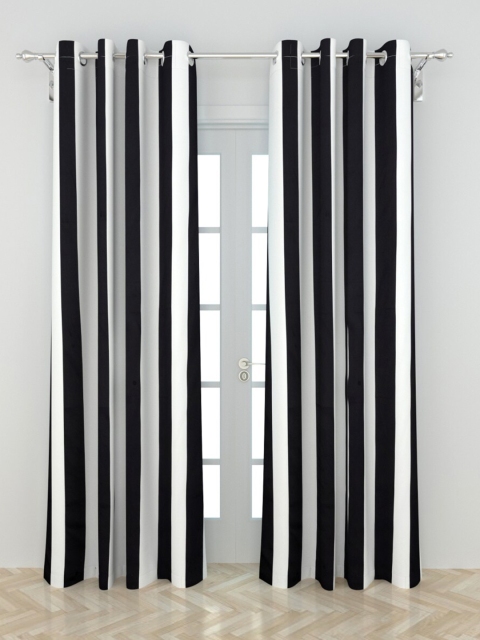 

Home Centre Black & White Set of 2 Striped Door Curtain