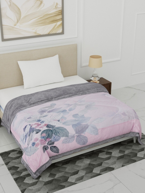 

Home Fresh Pink & Grey Floral Heavy Winter Single Bed Comforter