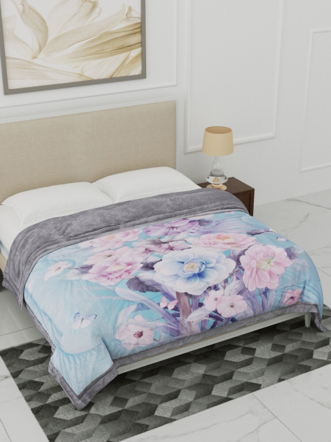 

Home Fresh Lavender & Blue Floral Heavy Winter Double Bed Comforter