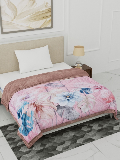 

Home Fresh Pink & Blue Floral Heavy Winter Single Bed Comforter