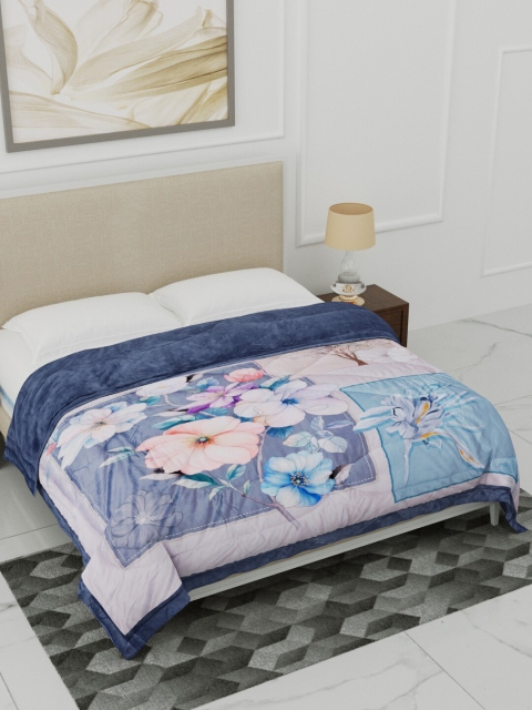 

Home Fresh Grey & Peach-Coloured Floral Heavy Winter Double Bed Comforter