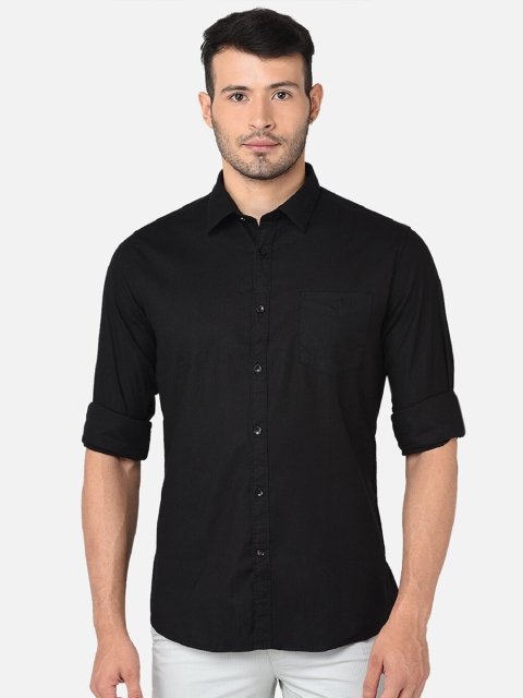 

J Hampstead Men Black Classic Slim Fit Cotton Casual Shirt