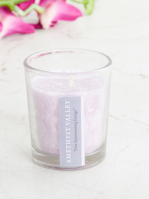 

Home Centre Purple Glass Candle Jar
