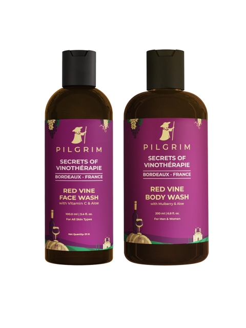 

Pilgrim Red Vine Sulphate Free Face Wash & Body Wash With Vitamin C & Mulberry Combo, Magenta