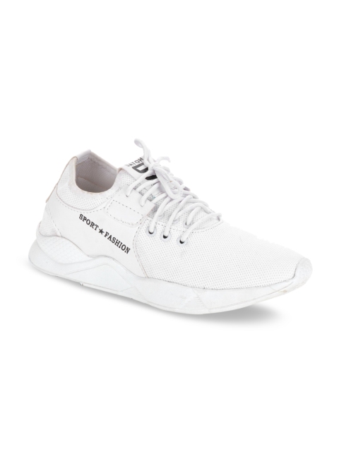 

Woakers Men White Woven Design Sneakers