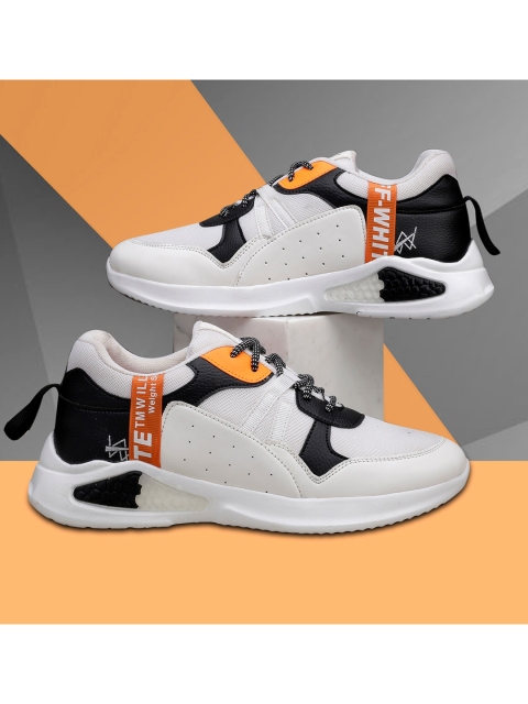 

Woakers Men White Colourblocked Sneakers