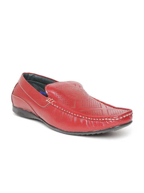 

Giorgio Men Maroon Perforated Semiformal Slip-Ons