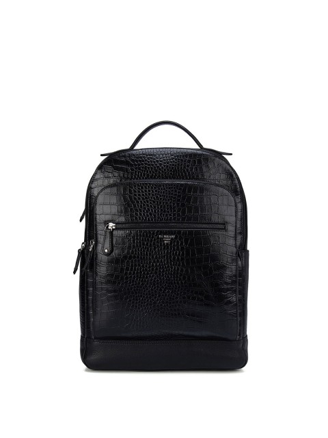 

Da Milano Unisex Black Textured Backpack