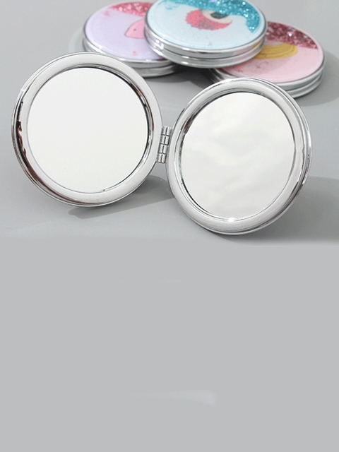 

XIMI VOGUE Multicoloured Portable Round Makeup Mirror, Multi