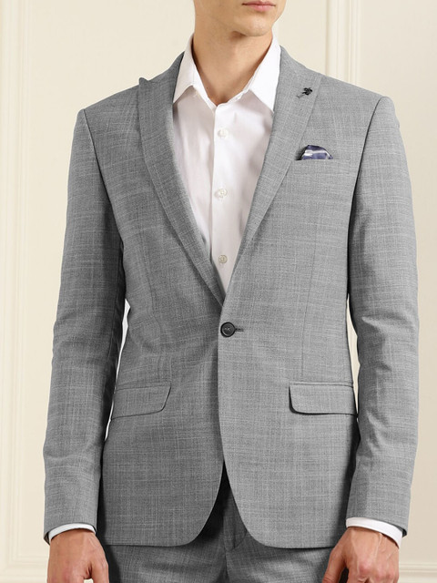 

Ted Baker Men Grey Checked Windcheater Tailored Jacket