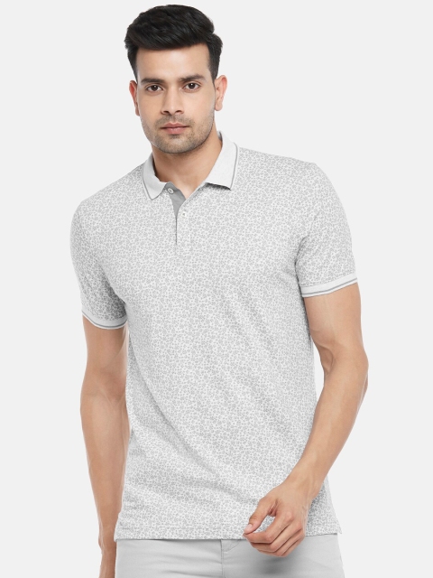 

BYFORD by Pantaloons Men Beige Printed Polo Collar Slim Fit T-shirt