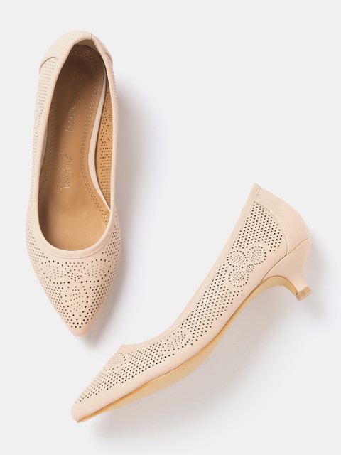 

DressBerry Women Beige Cut-Out Pumps