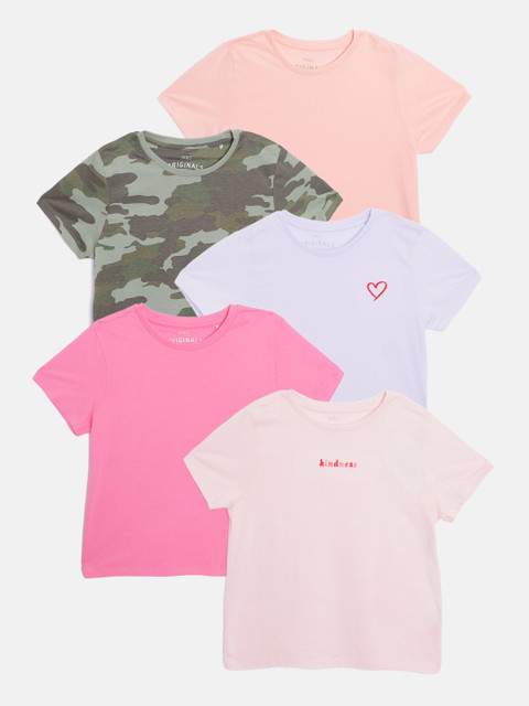 

Marks & Spencer Girls Pack of 5 Cotton T-shirts, Pink