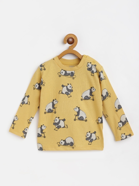 

Marks & Spencer Girls Mustard Yellow & Off White Panda Printed Cotton T-shirt