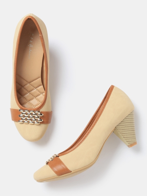 

Mast & Harbour Women Beige Solid Pumps