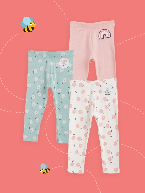 

Marks & Spencer Kids Pack of 3 Cotton Leggings, Pink