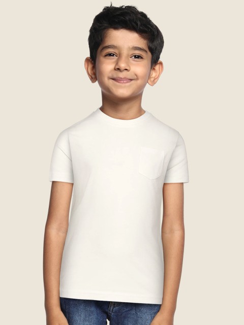 

Marks & Spencer Boys White Pure Cotton Solid T-shirt