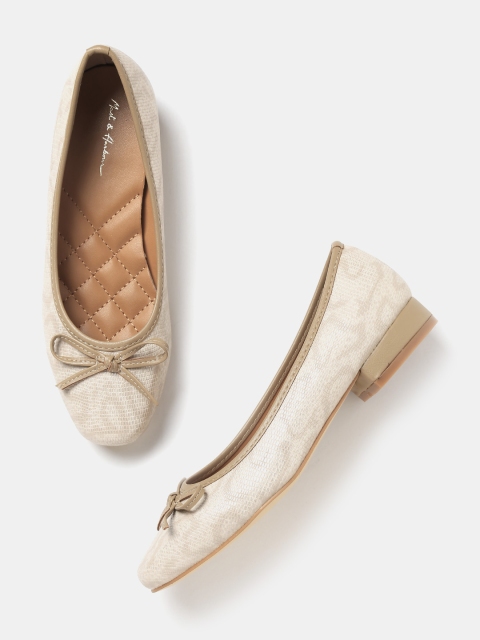 

Mast & Harbour Women Beige Textured Ballerinas
