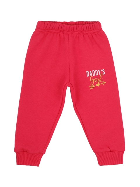 

Bodycare Kids Girls Fuchsia Pink Solid Cotton Joggers