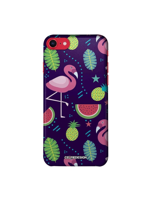 

CelfieDesign Blue & Pink Flamingo Printed iPhone SE 2020 Slim Back Case