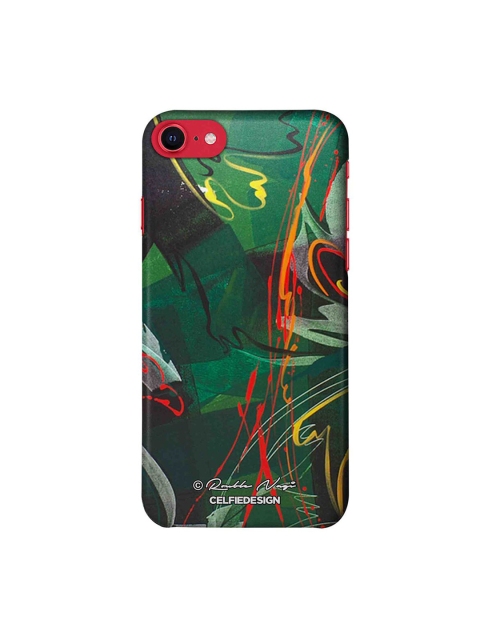 

CelfieDesign Green & Yellow Strokes of Life Printed iPhone SE 2020 Slim Back Case