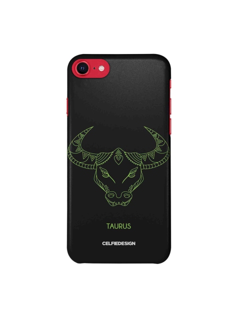 

CelfieDesign Black & Green Printed iPhone SE 2020 Slim Back Case