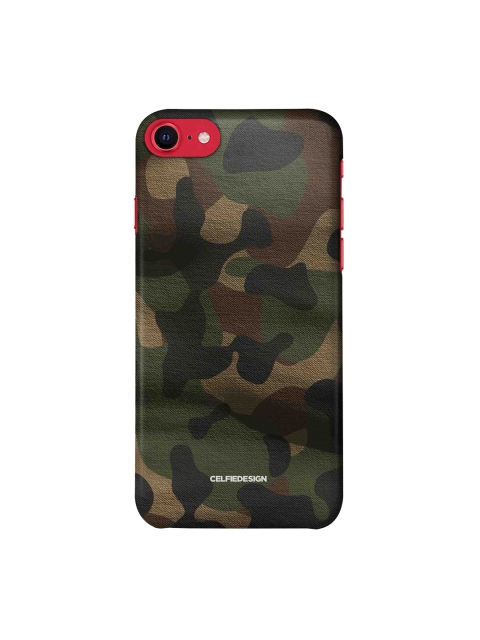 

CelfieDesign Brown & Green Camouflage Printed iPhone SE 2020 Slim Back Case