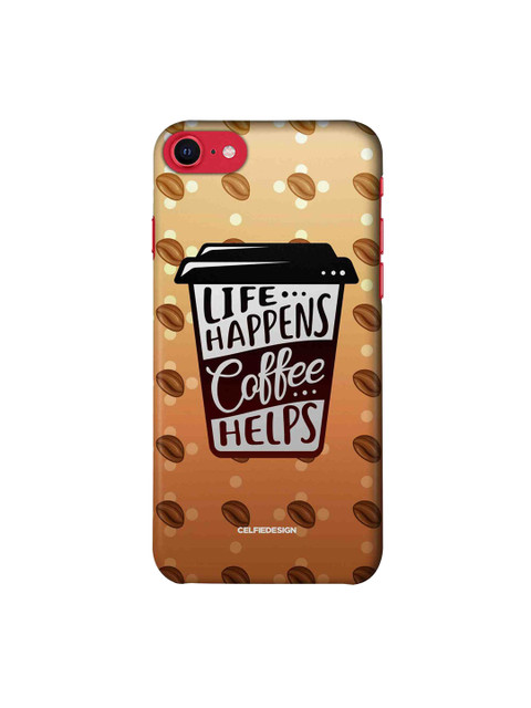 

CelfieDesign Brown & Black Life Happens Coffee Helps iPhone SE (2020) Slim Back Case