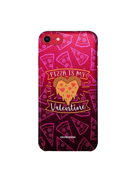

CelfieDesign Pink & Brown Pizza Is My Valentine iPhone SE 2020 Slim Back Case
