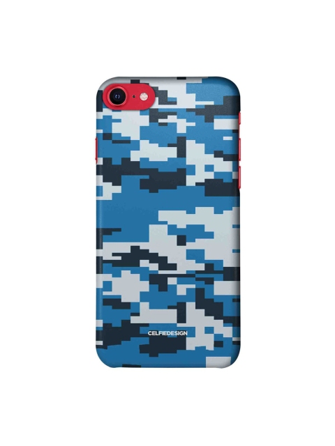 

CelfieDesign Blue & Black Camo Pixel Cerulean iPhone SE (2020) Slim Back Case